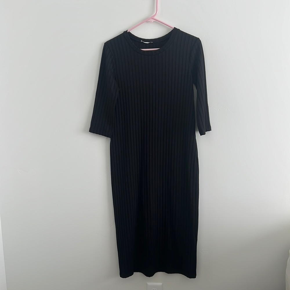 Zara black midi dress.